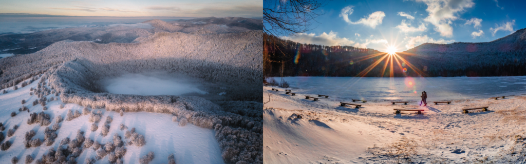 Plimbări lejere la zăpadă: 5 locuri superbe din România Lacul Sfânta Ana