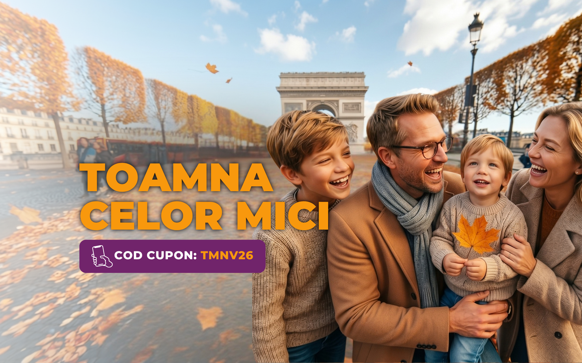 Toamna celor mici: oferte pentru vacanța de toamnă și cod de extra 90 ron reducere